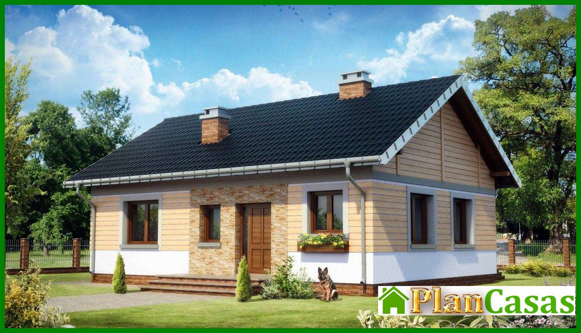 Galería de visualizaciones - Casa pequeña con cuatro salas de estar