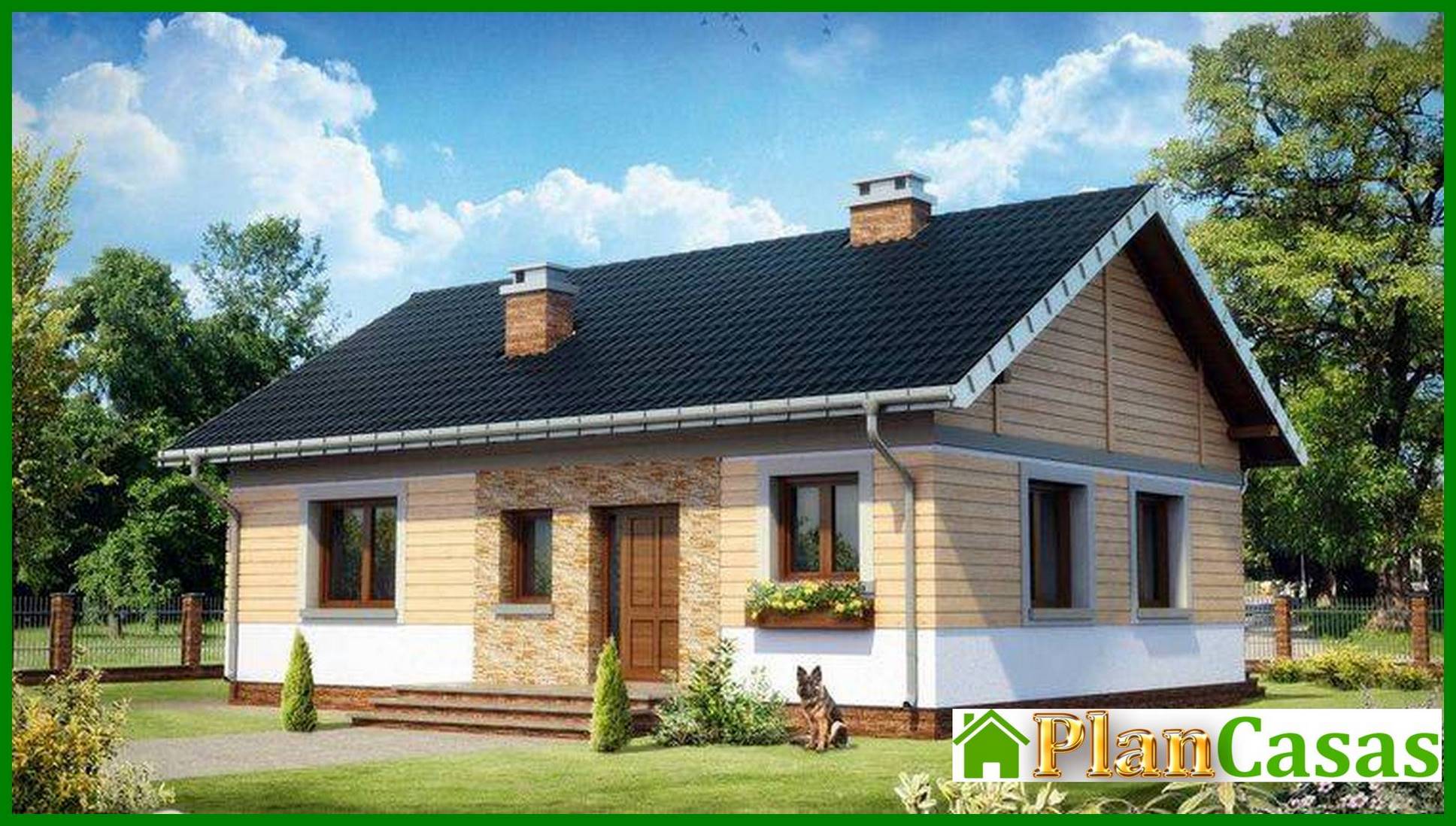 Galería de visualizaciones - Casa pequeña con cuatro salas de estar