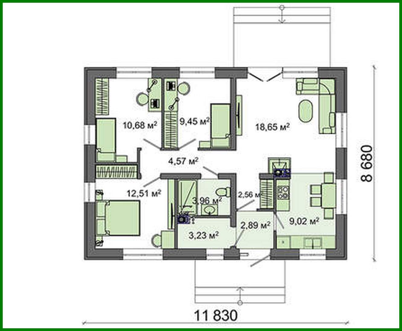 Galería de visualizaciones - Casa pequeña con cuatro salas de estar