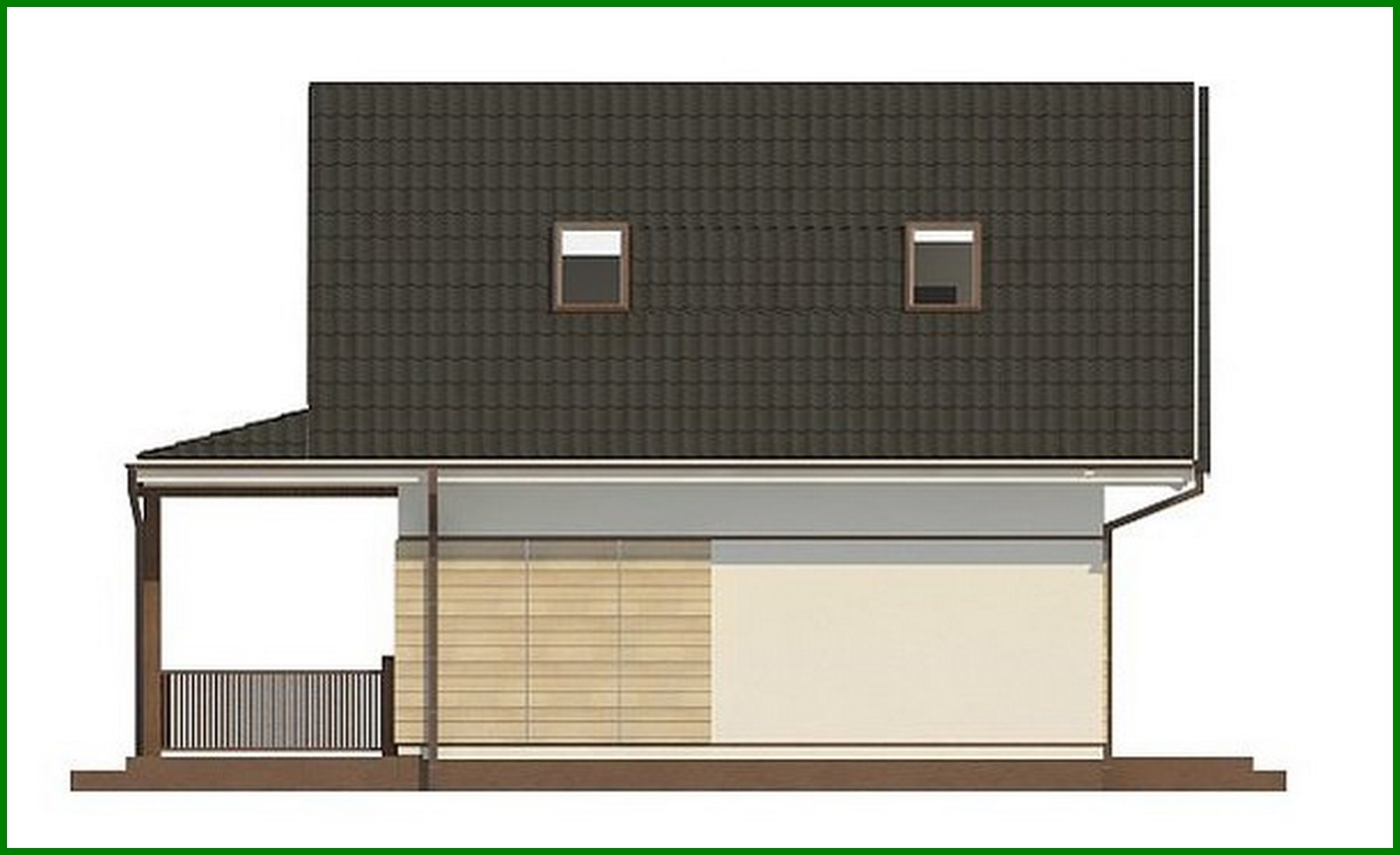 Visualization gallery - Compact cottage with an attic 80 m²