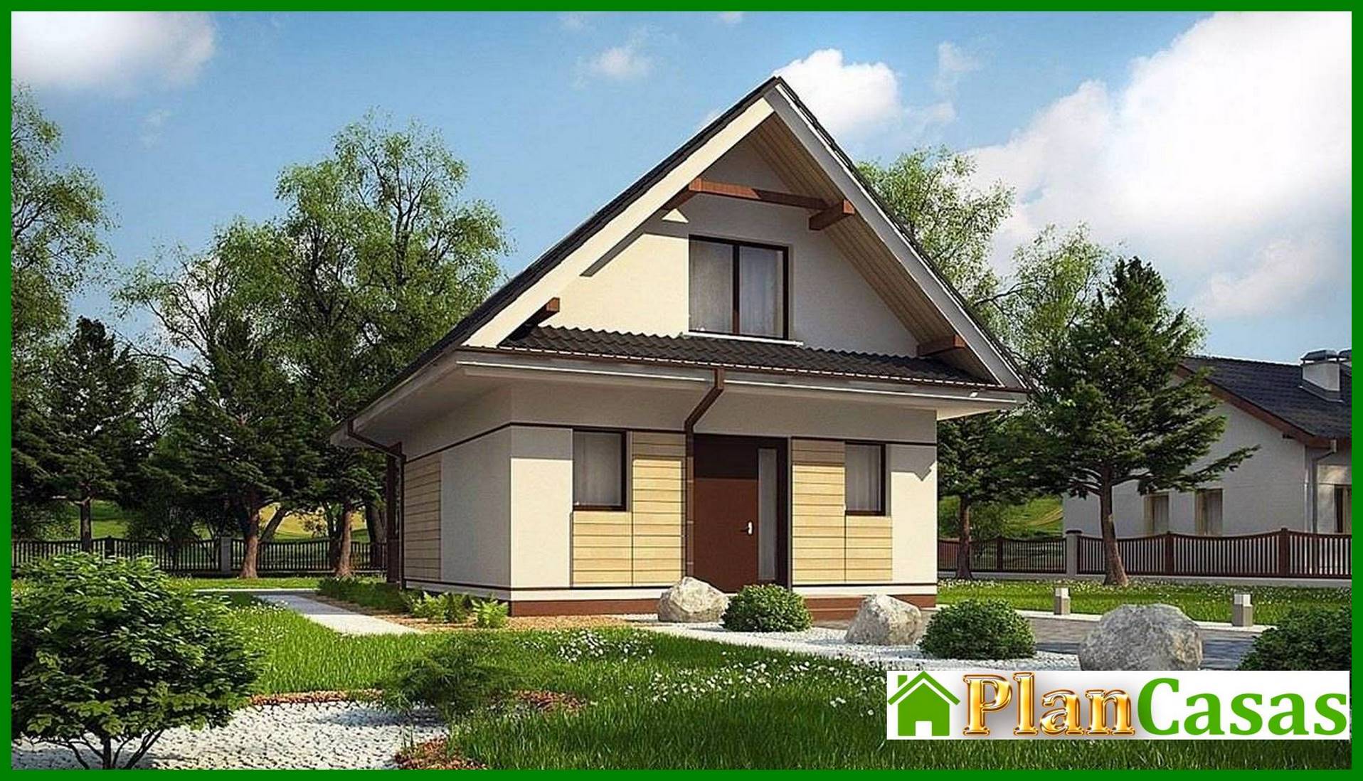 Visualization gallery - Compact cottage with an attic 80 m²