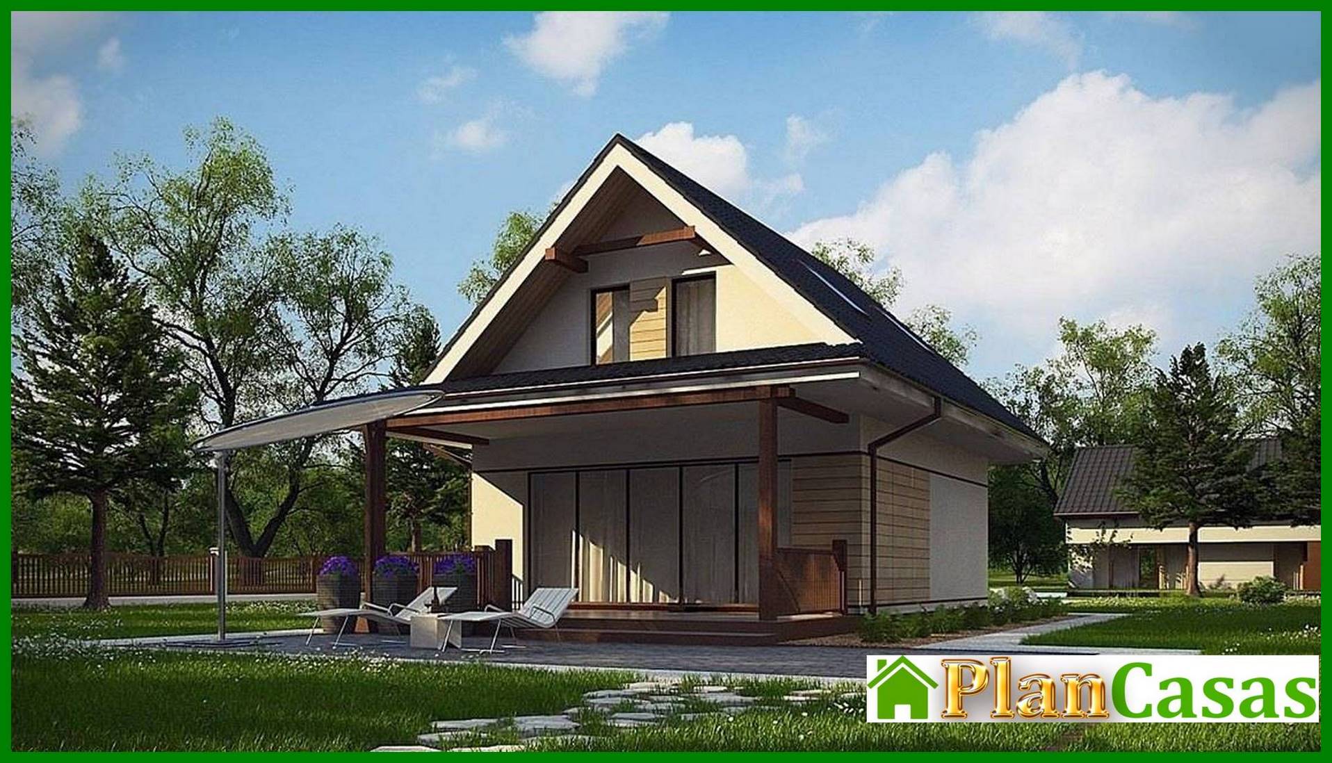 Visualization gallery - Compact cottage with an attic 80 m²