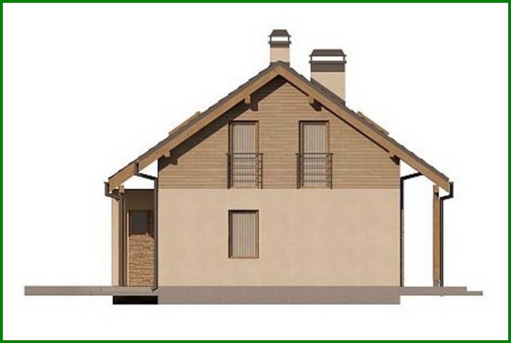 Galería de visualizaciones - Proyecto de una casa de campo con ático y garaje para un coche