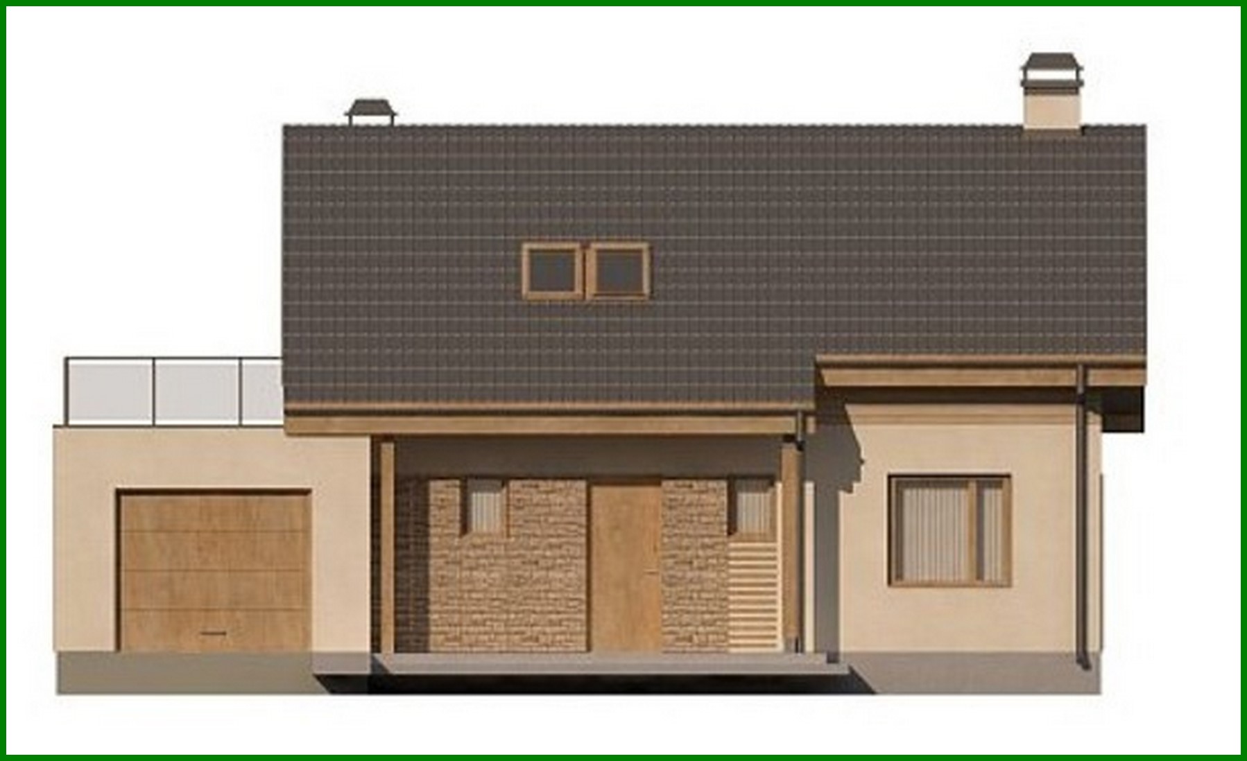 Galería de visualizaciones - Proyecto de una casa de campo con ático y garaje para un coche