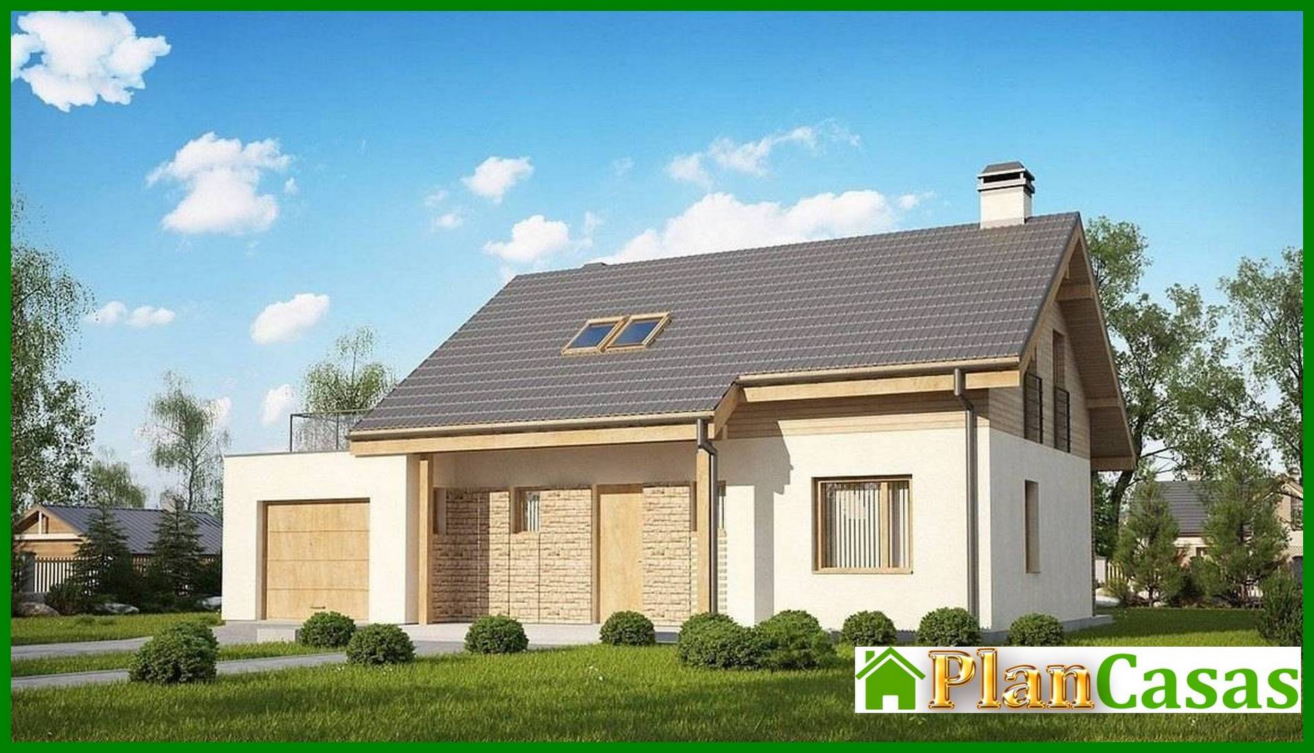 Galería de visualizaciones - Proyecto de una casa de campo con ático y garaje para un coche