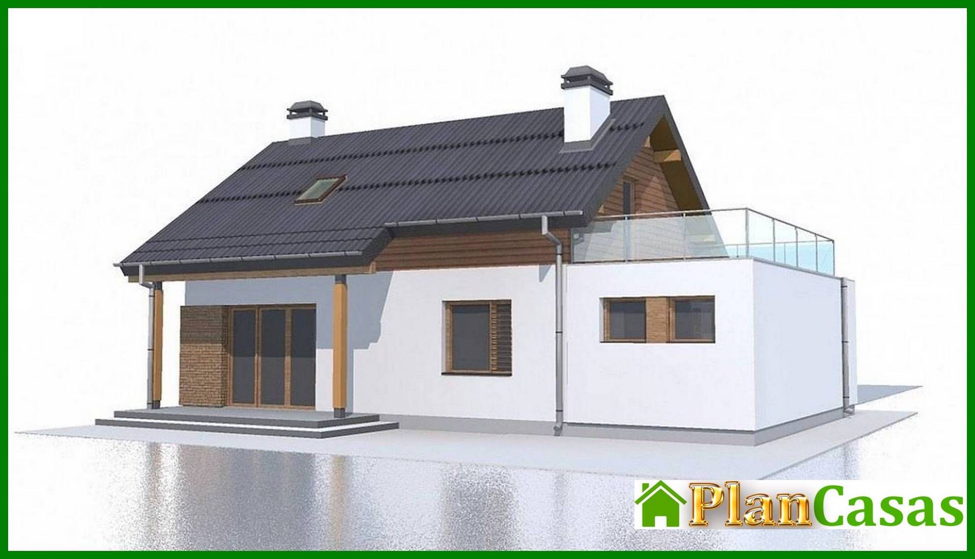 Galería de visualizaciones - Proyecto de una casa de campo con ático y garaje para un coche