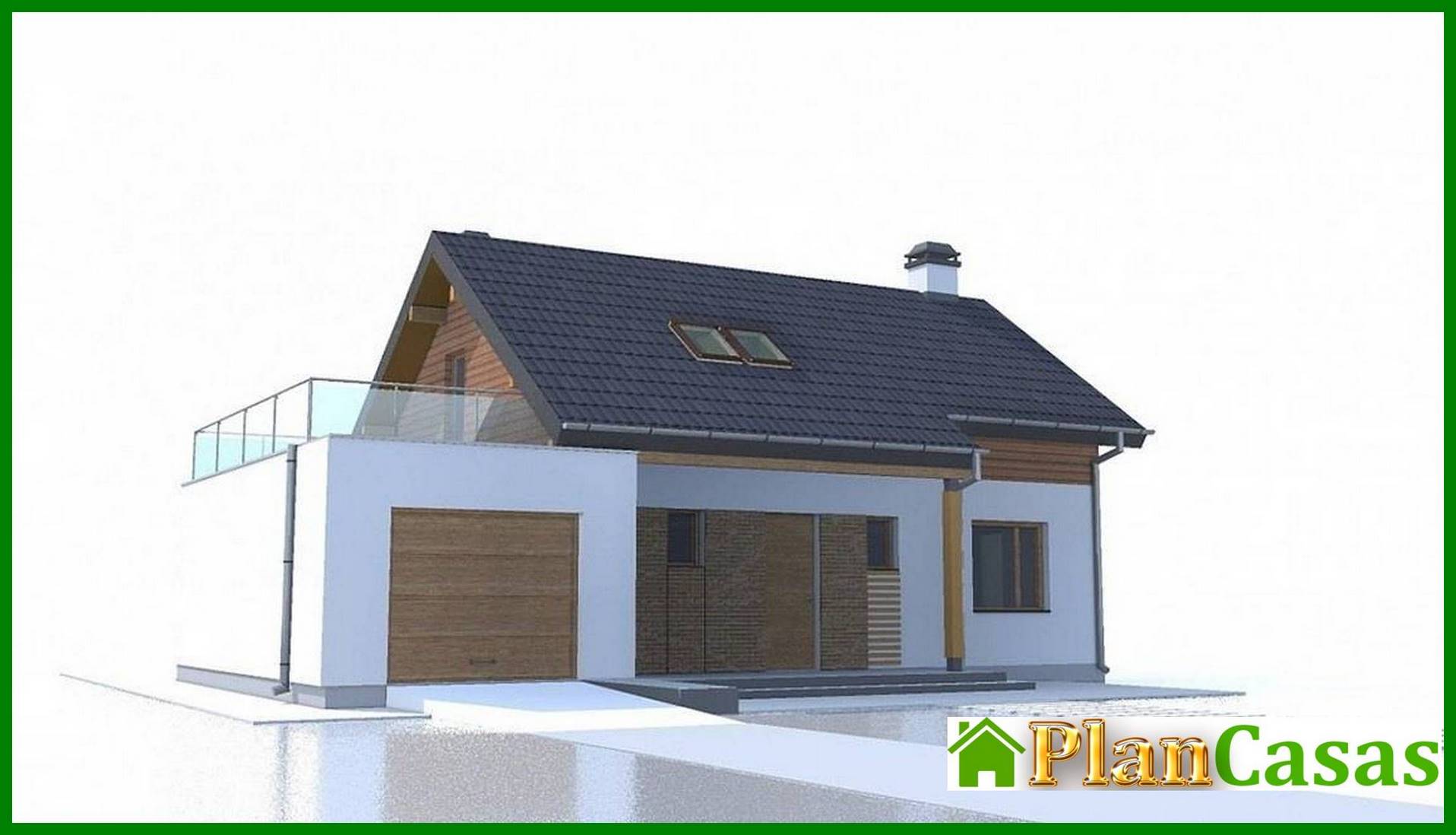 Galería de visualizaciones - Proyecto de una casa de campo con ático y garaje para un coche