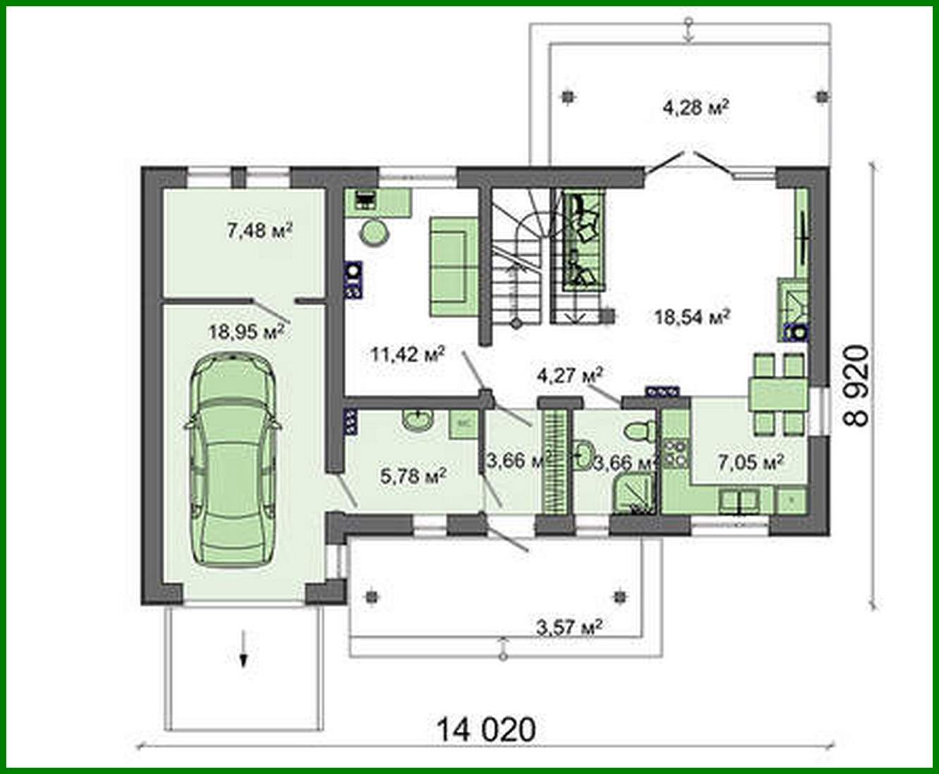 Galería de visualizaciones - Proyecto de una casa de campo con ático y garaje para un coche