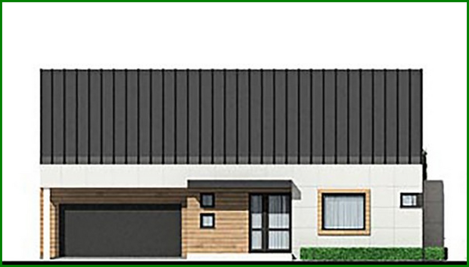 Galería de visualizaciones - Plano de un atractivo edificio residencial con garaje para dos coches