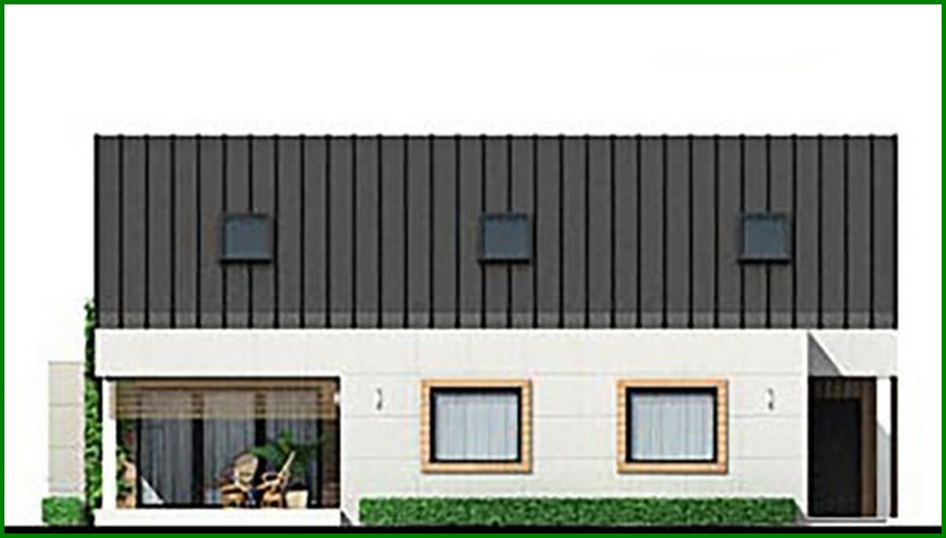 Galería de visualizaciones - Plano de un atractivo edificio residencial con garaje para dos coches