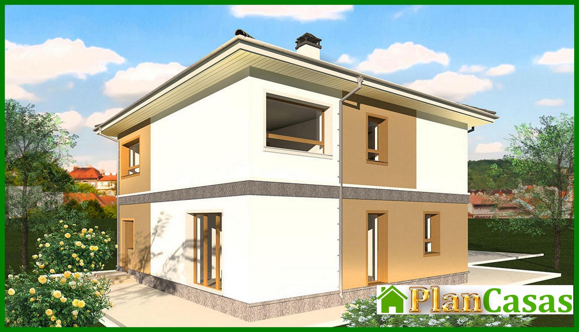 Visualization gallery - Project of a two-story cottage in bright colors with a spacious terrace