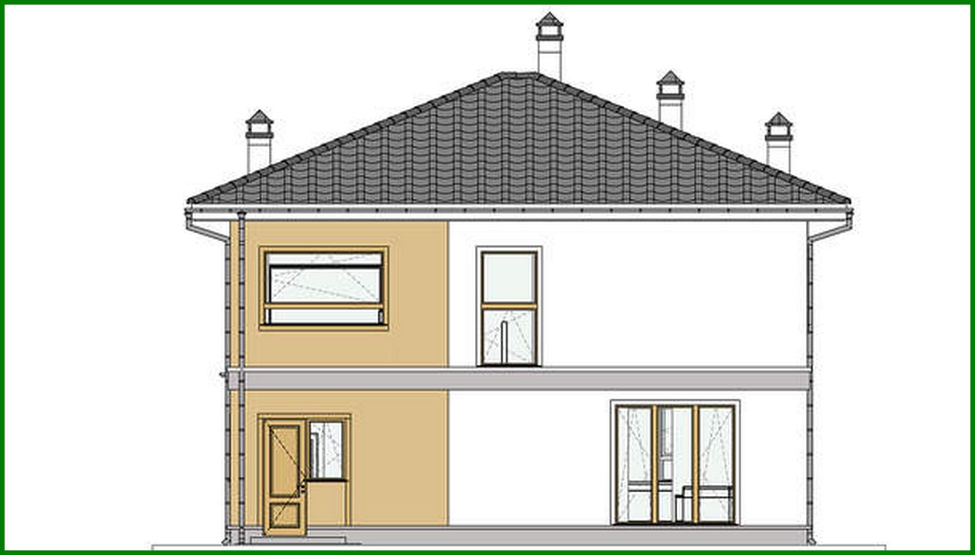 Visualization gallery - Project of a two-story cottage in bright colors with a spacious terrace