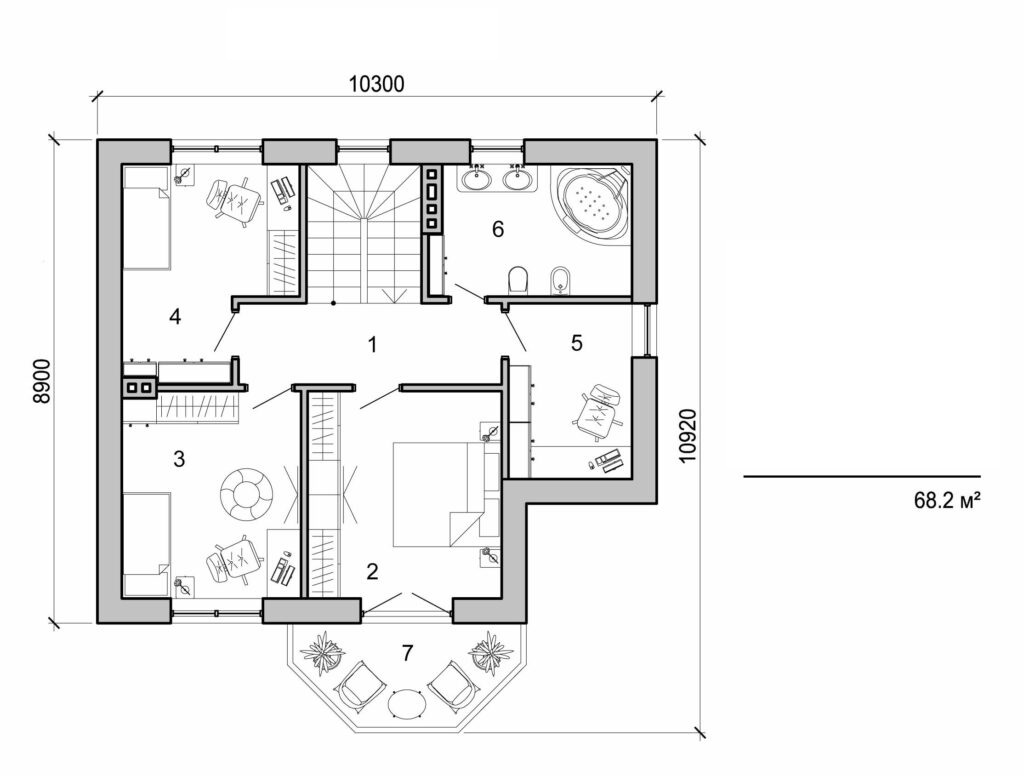 Galería de visualizaciones - Casa de campo de dos plantas