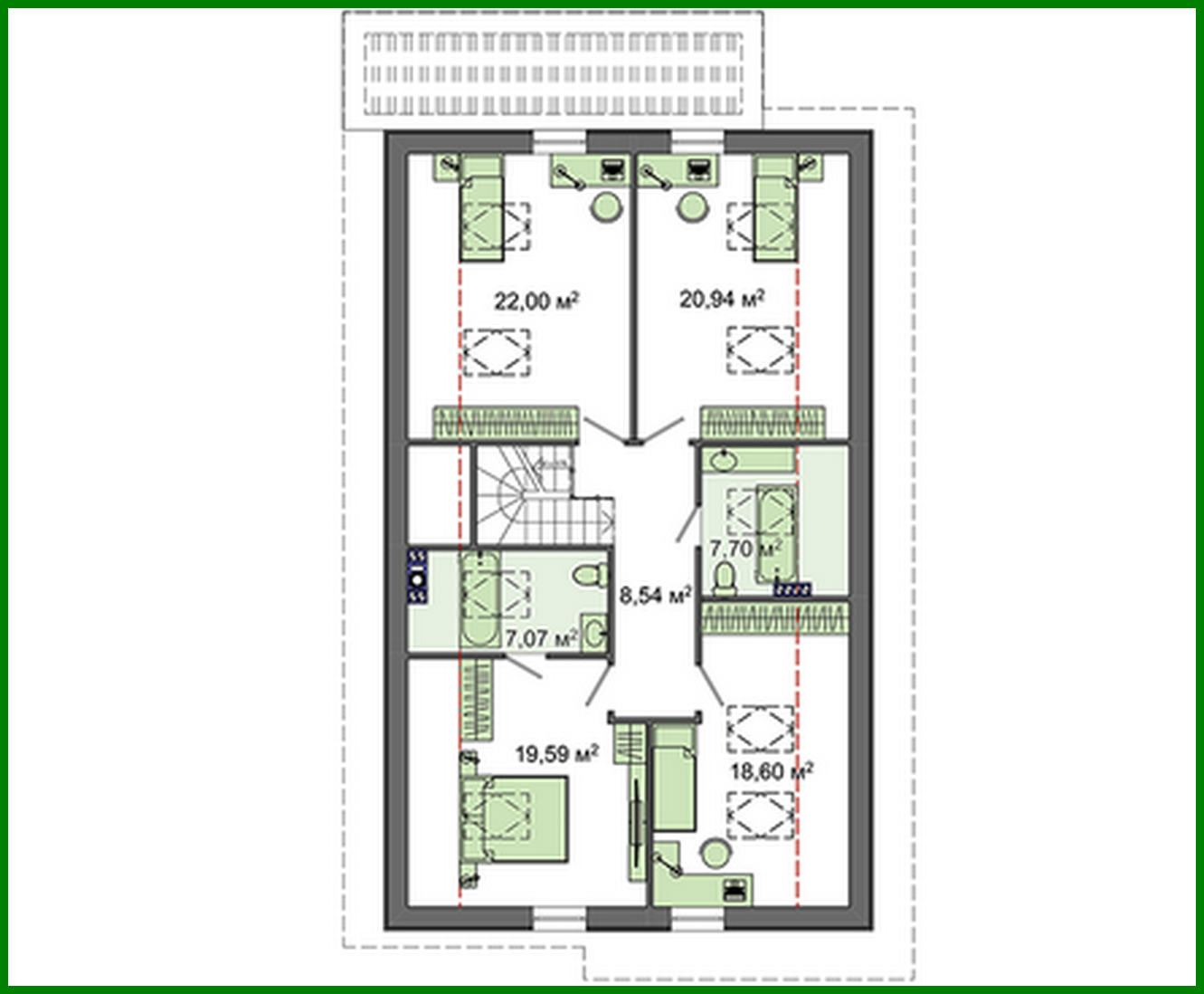 Galería de visualizaciones - Proyecto moderno de una casa con ático para un terreno estrecho