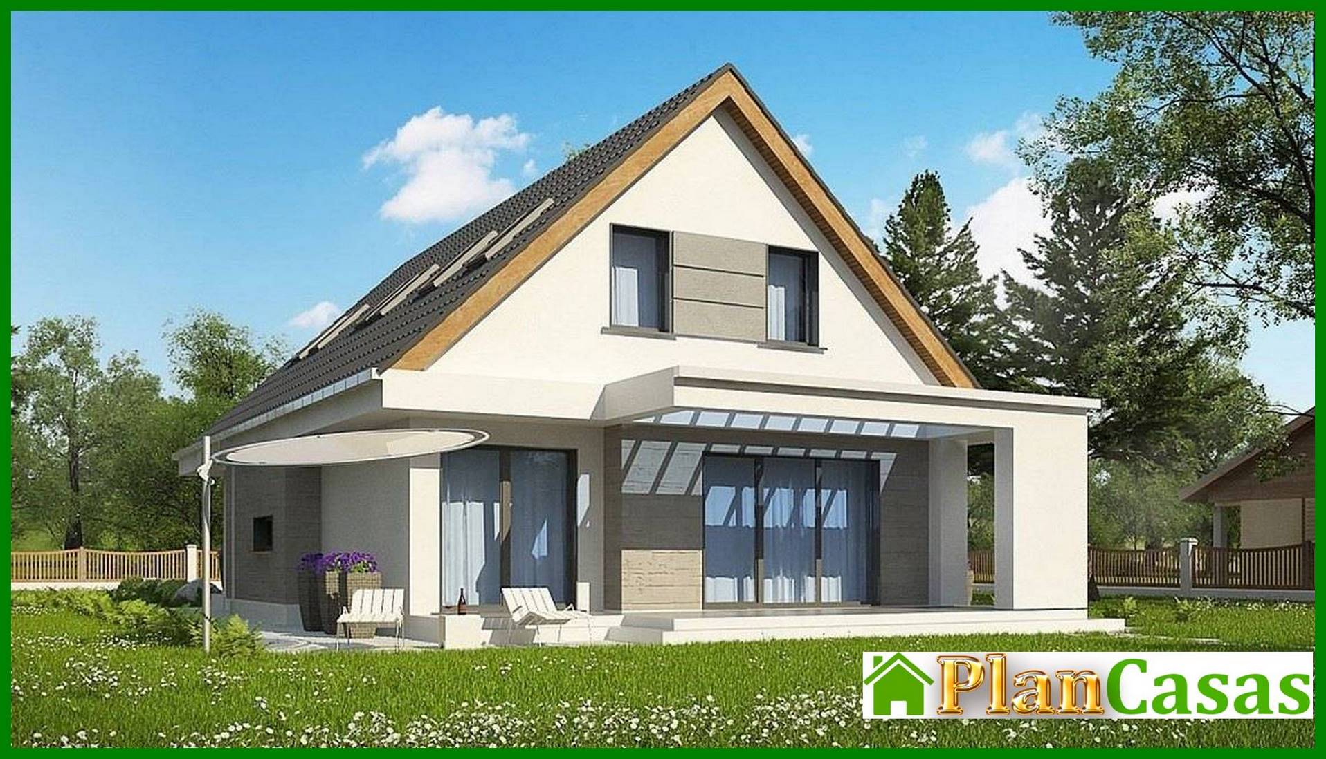 Galería de visualizaciones - Proyecto moderno de una casa con ático para un terreno estrecho