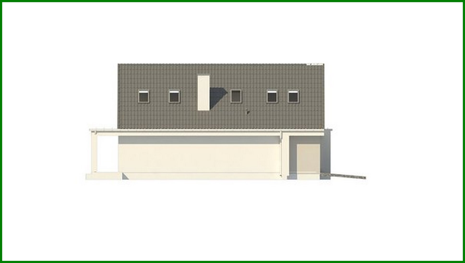 Galería de visualizaciones - Proyecto moderno de una casa con ático para un terreno estrecho