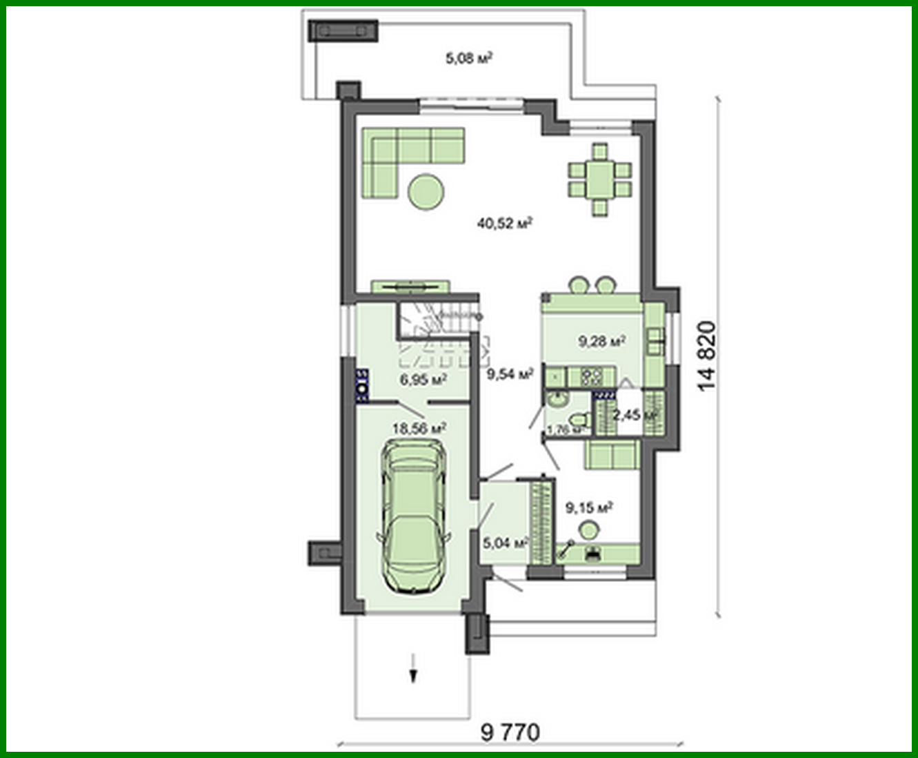 Galería de visualizaciones - Proyecto moderno de una casa con ático para un terreno estrecho