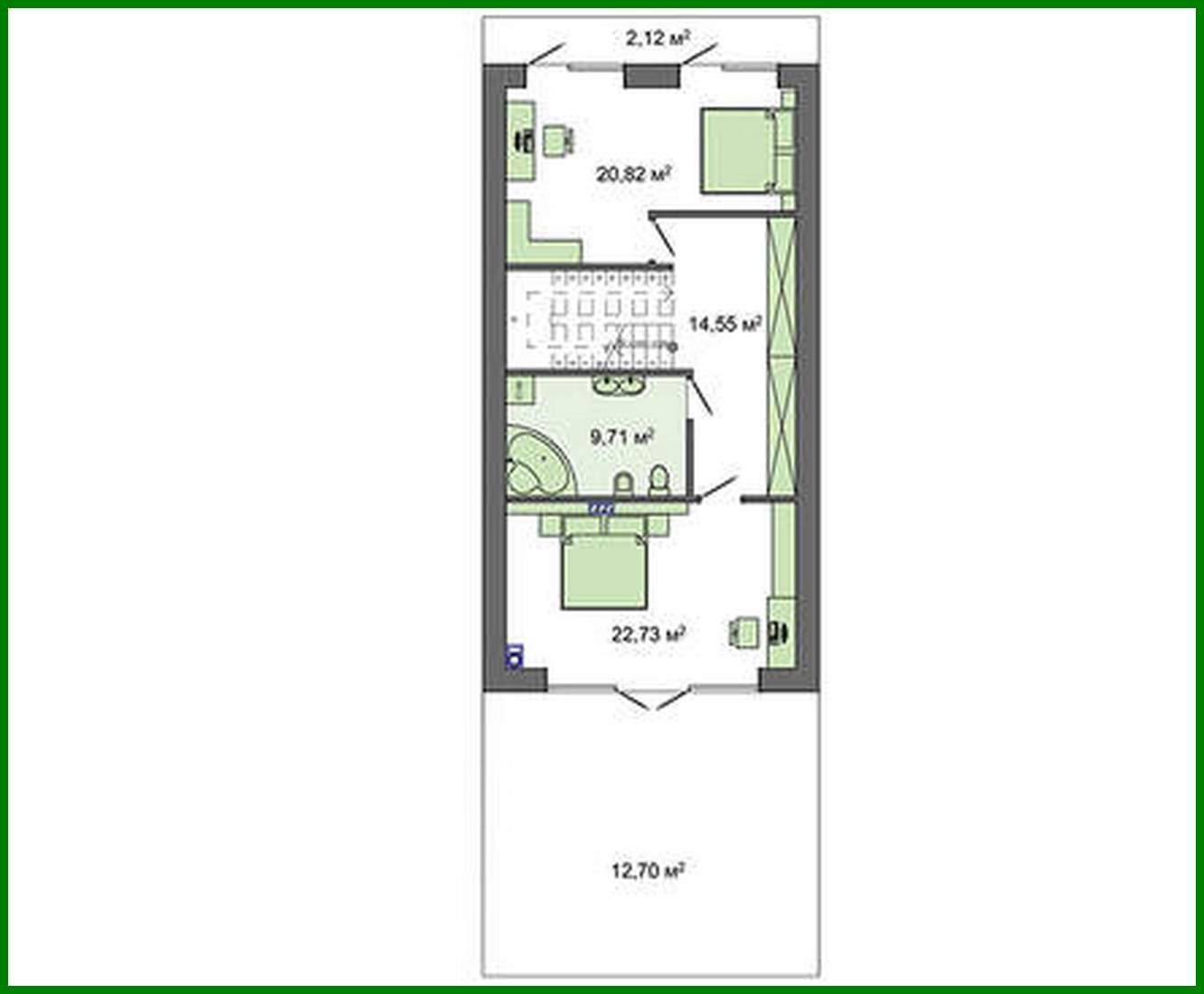 Visualization gallery - Project of a two-story house for a narrow plot