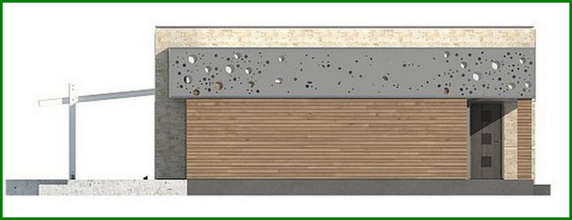 Galería de visualizaciones - Proyecto de una casa de campo de una planta de estilo moderno