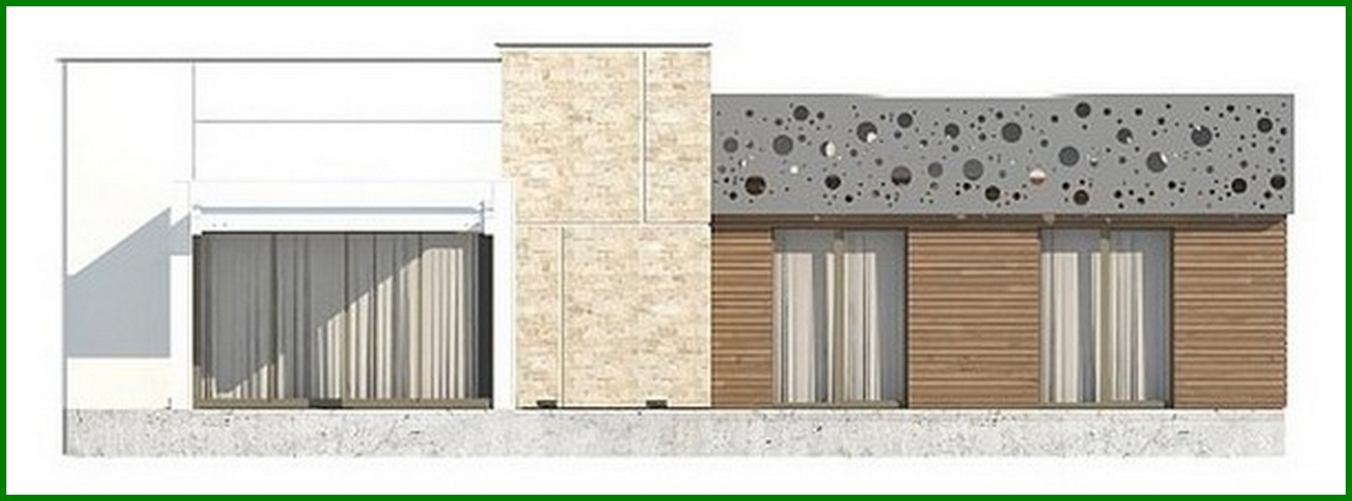 Galería de visualizaciones - Proyecto de una casa de campo de una planta de estilo moderno