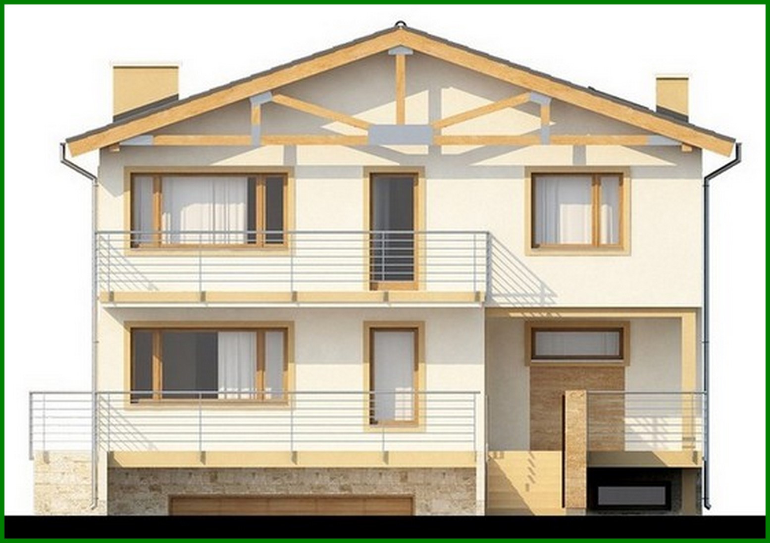 Galería de visualizaciones - Proyecto de una casa de dos plantas con sótano