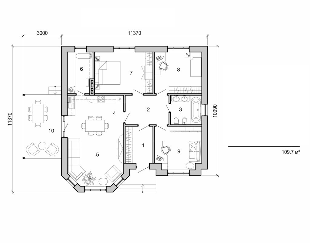 Galería de visualizaciones - Casa de una planta