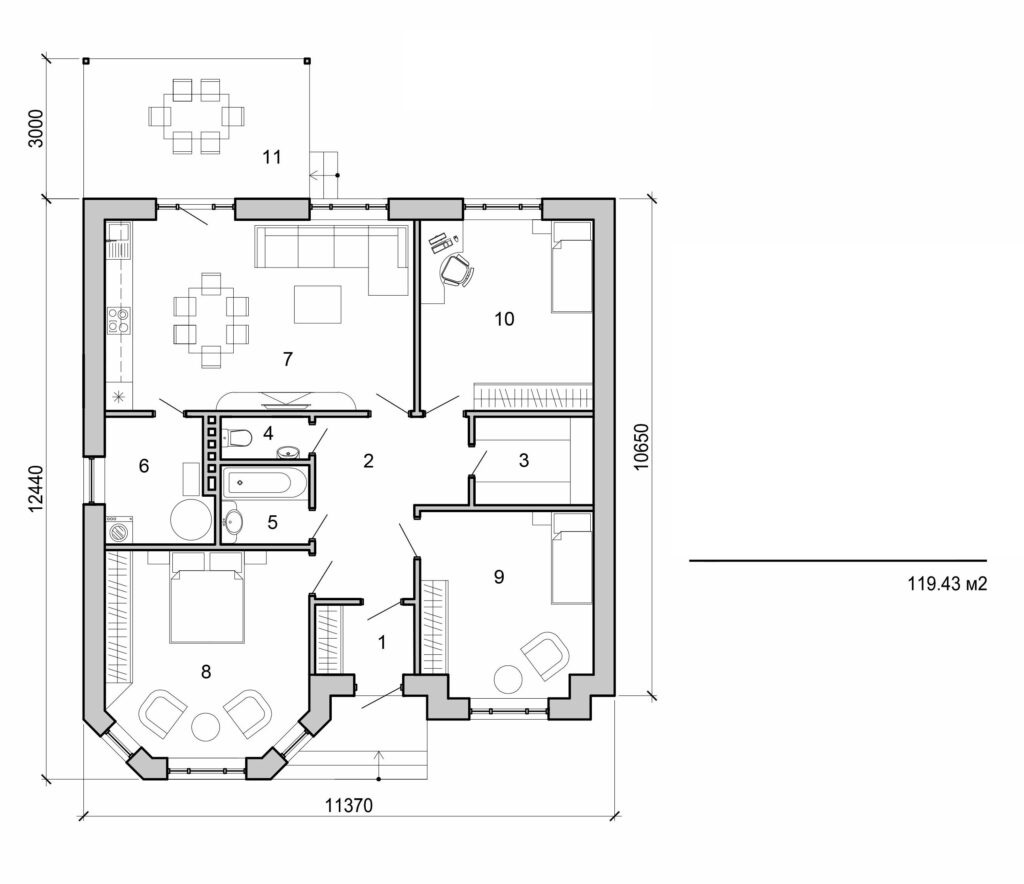 Galería de visualizaciones - Casa de una planta