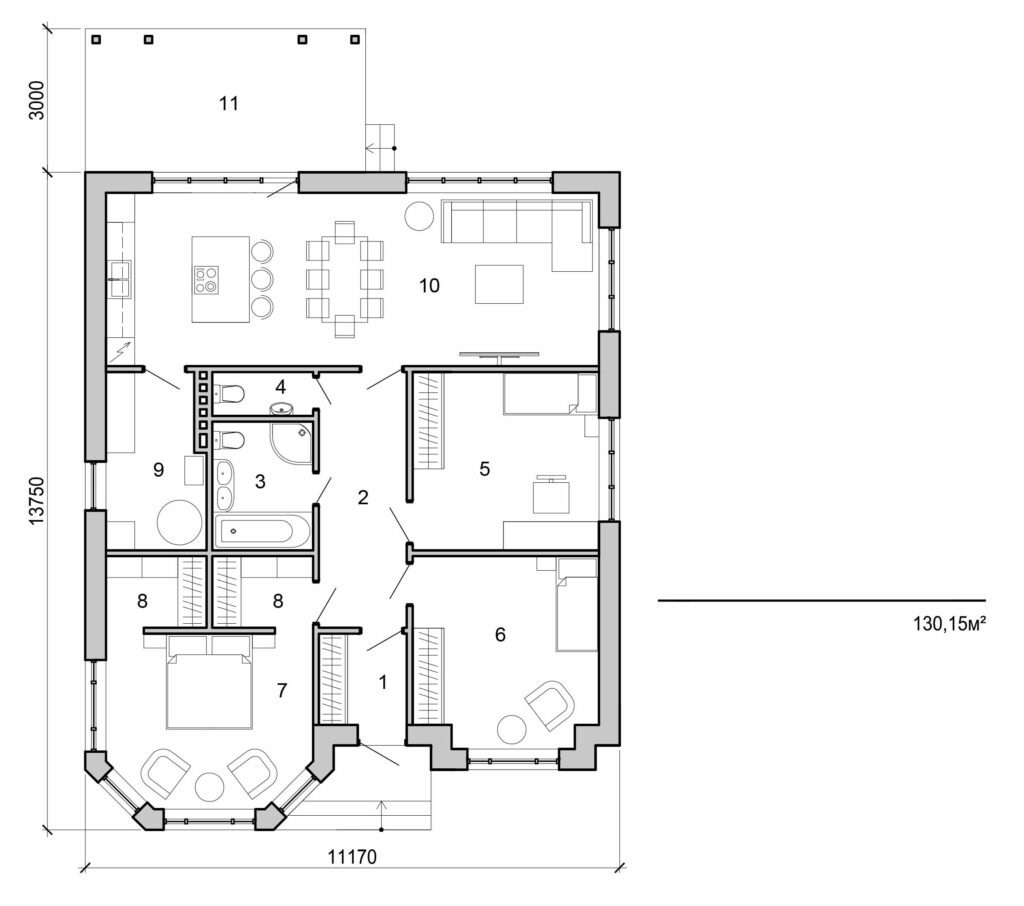 Galería de visualizaciones - Casa de una planta