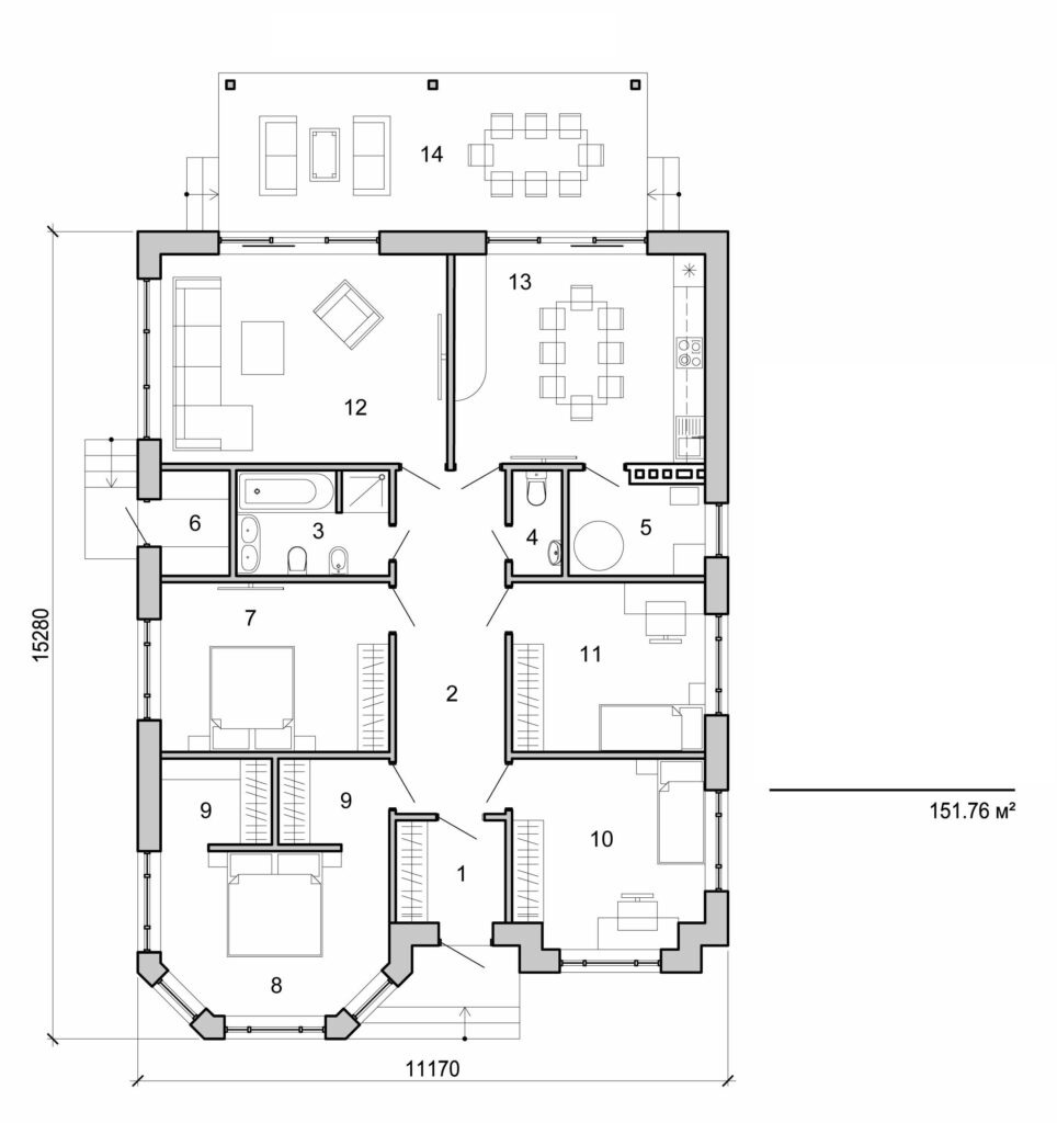 Galería de visualizaciones - Casa de una planta