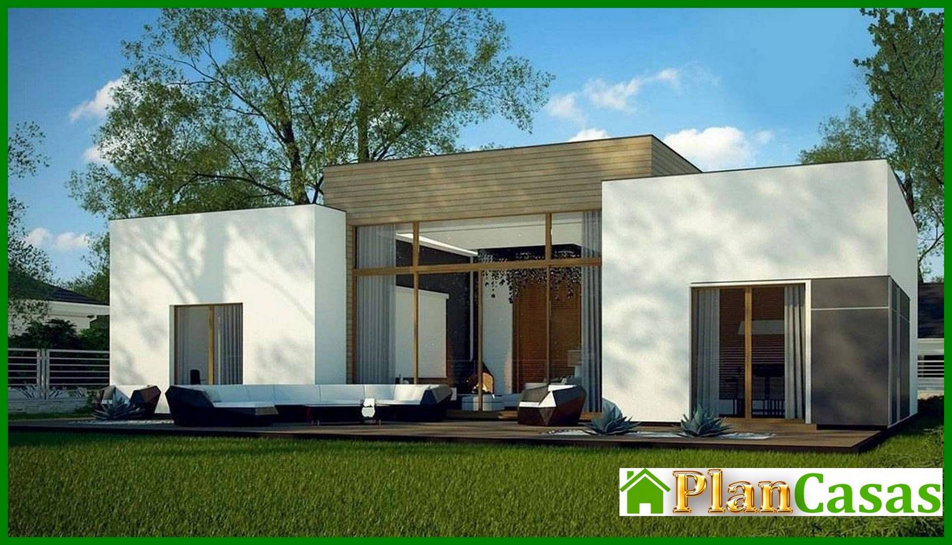 Galería de visualizaciones - Proyecto de una casa moderna con un amplio salón