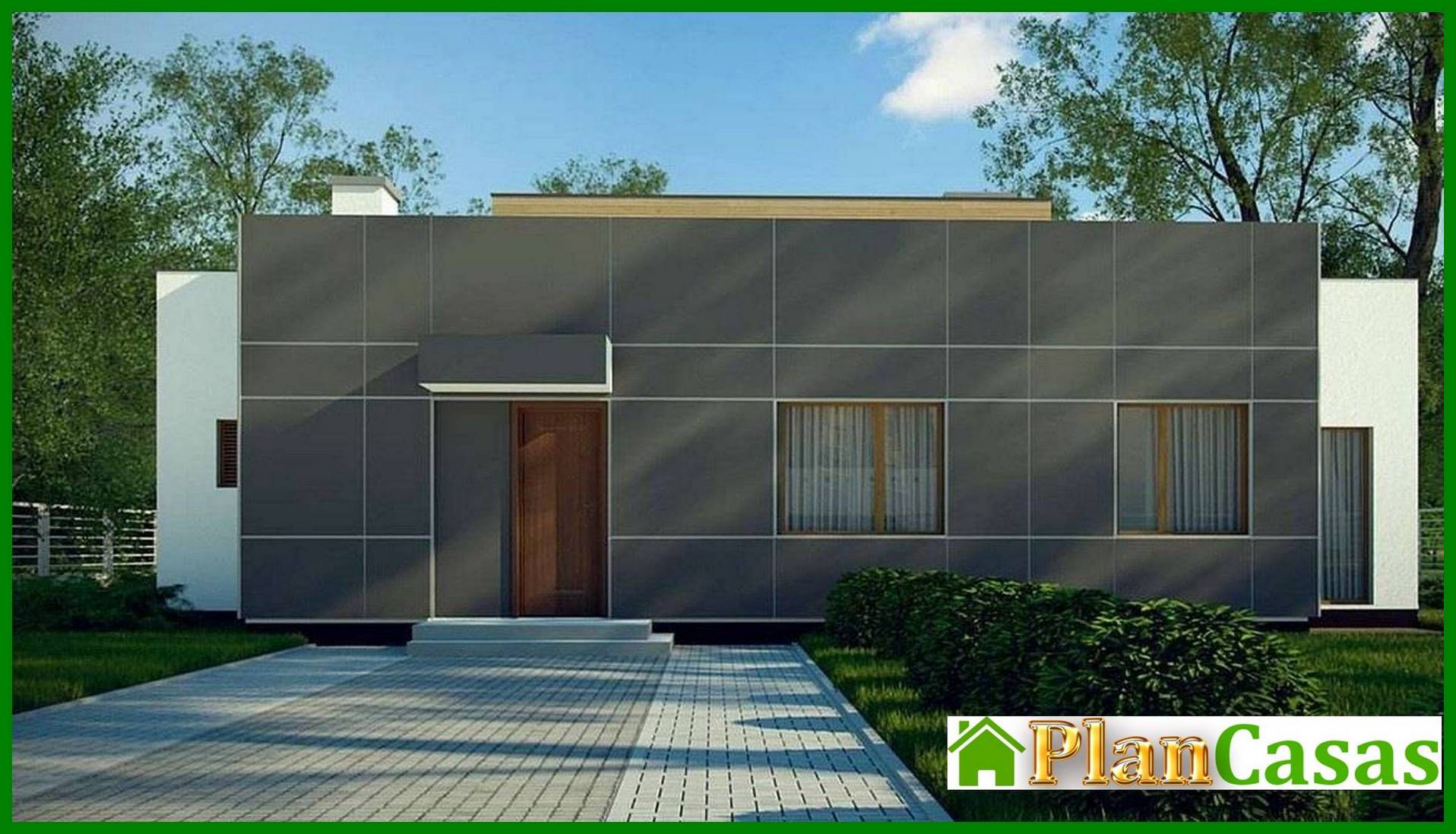 Galería de visualizaciones - Proyecto de una casa moderna con un amplio salón