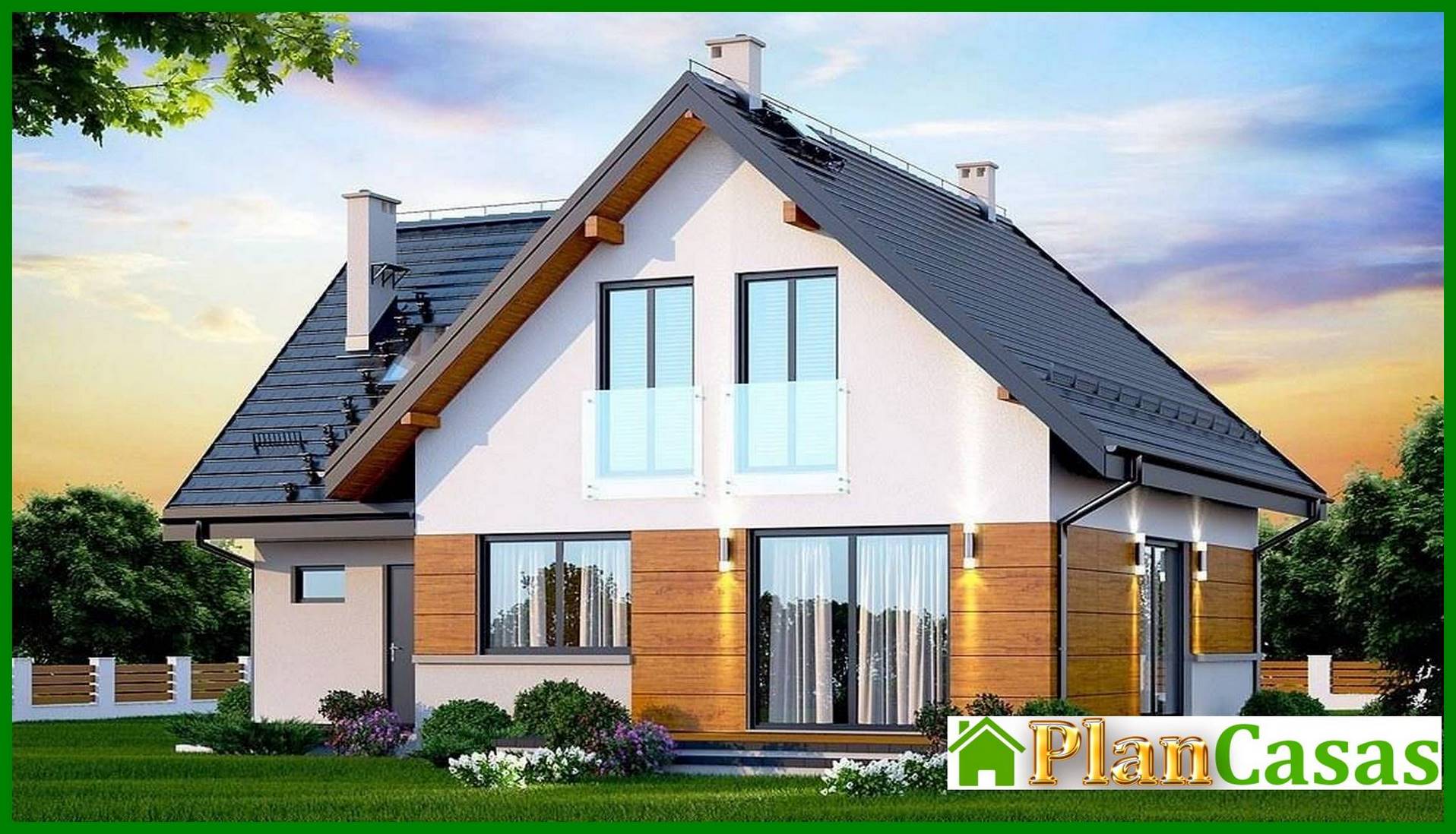 Elegant residential building with cozy balconies