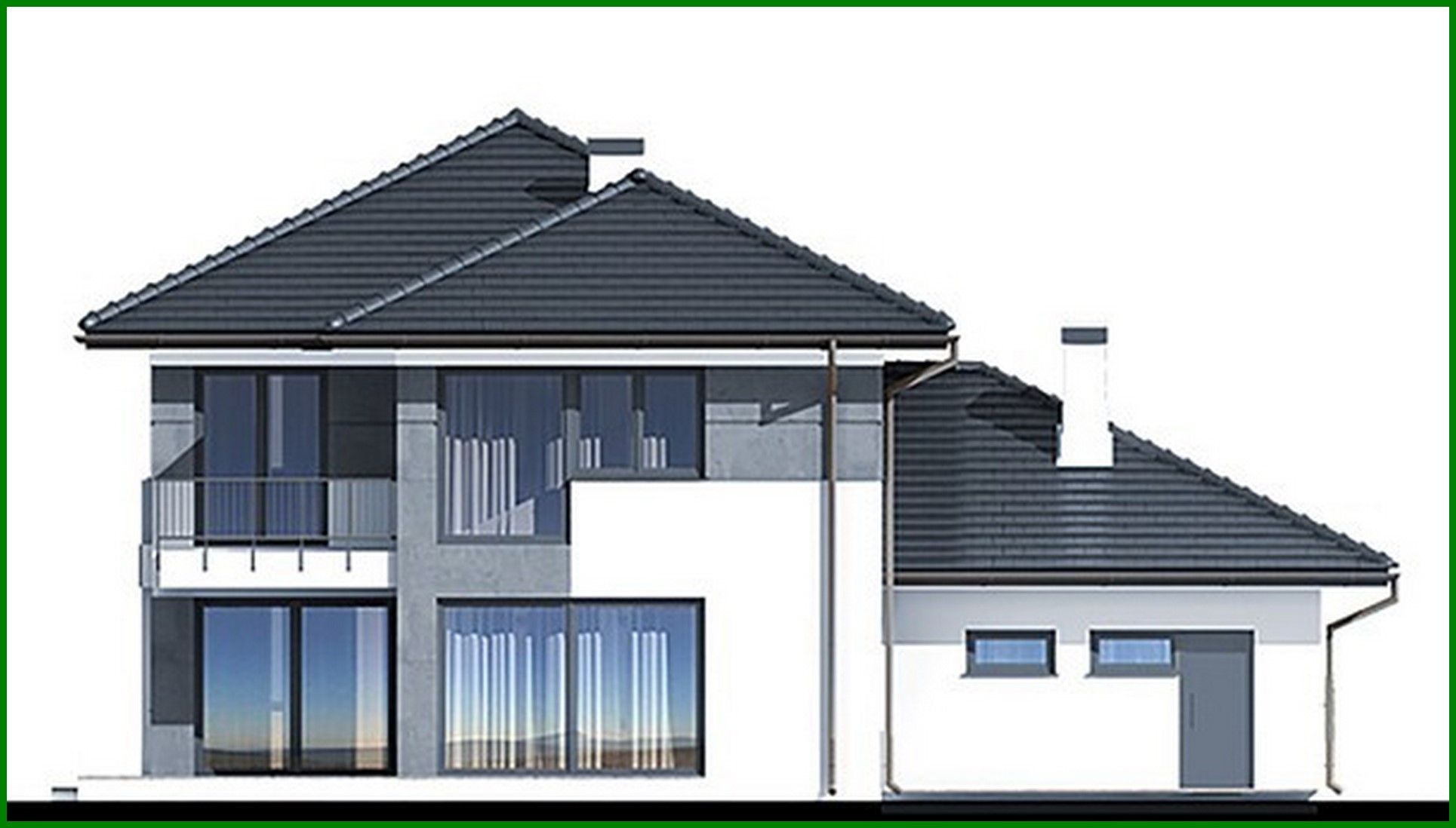 Visualization gallery - Stylish modern mansion with a beautiful balcony