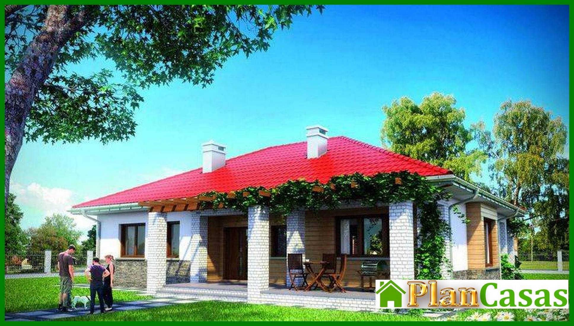 Bonita casa de una planta de estilo mediterráneo