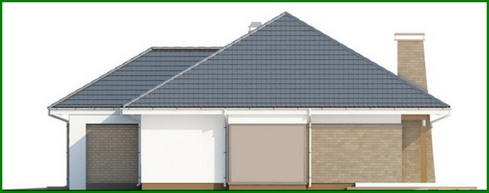 Visualization gallery - One-storey cottage project with a garage and 4 comfortable bedrooms