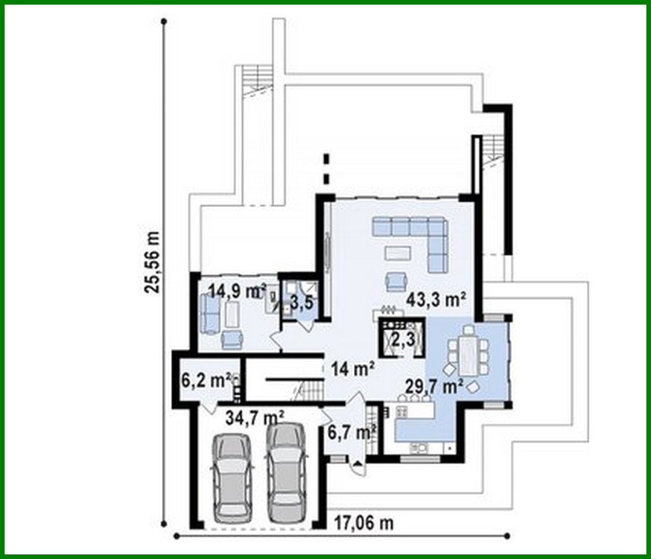 Galería de visualizaciones - Casa pequeña para un terreno en pendiente