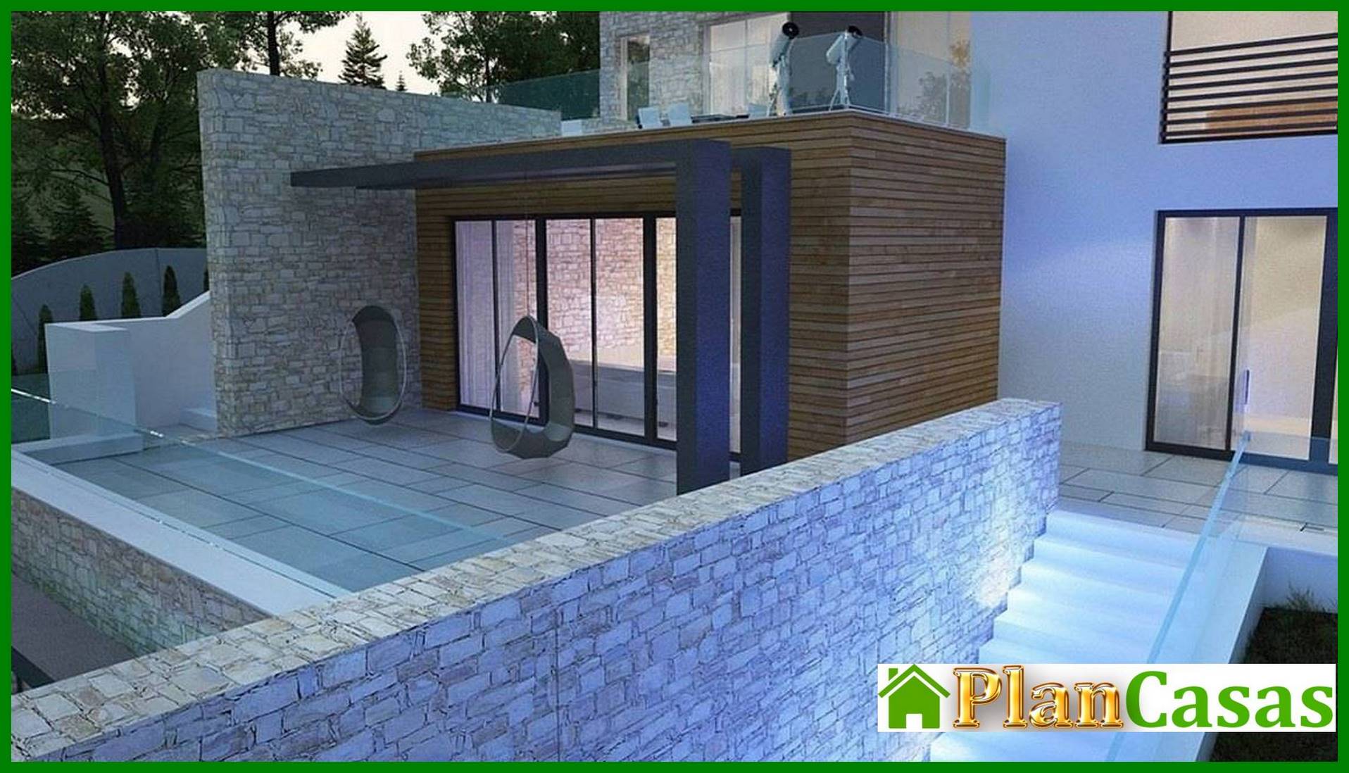 Galería de visualizaciones - Casa pequeña para un terreno en pendiente