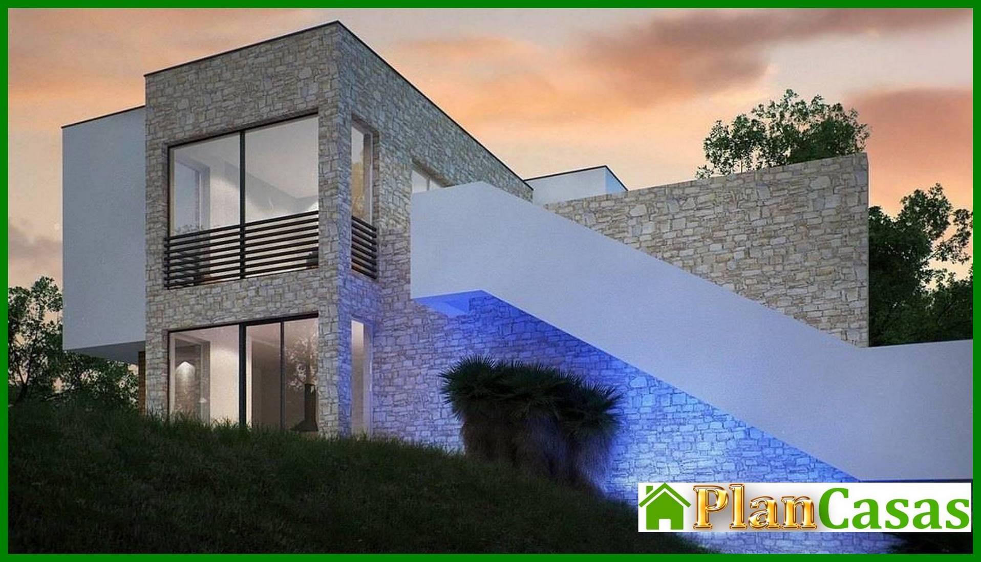 Galería de visualizaciones - Casa pequeña para un terreno en pendiente