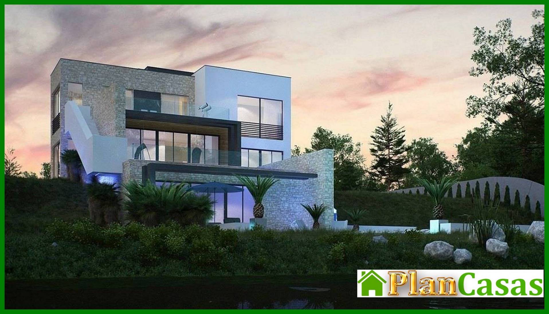 Galería de visualizaciones - Casa pequeña para un terreno en pendiente