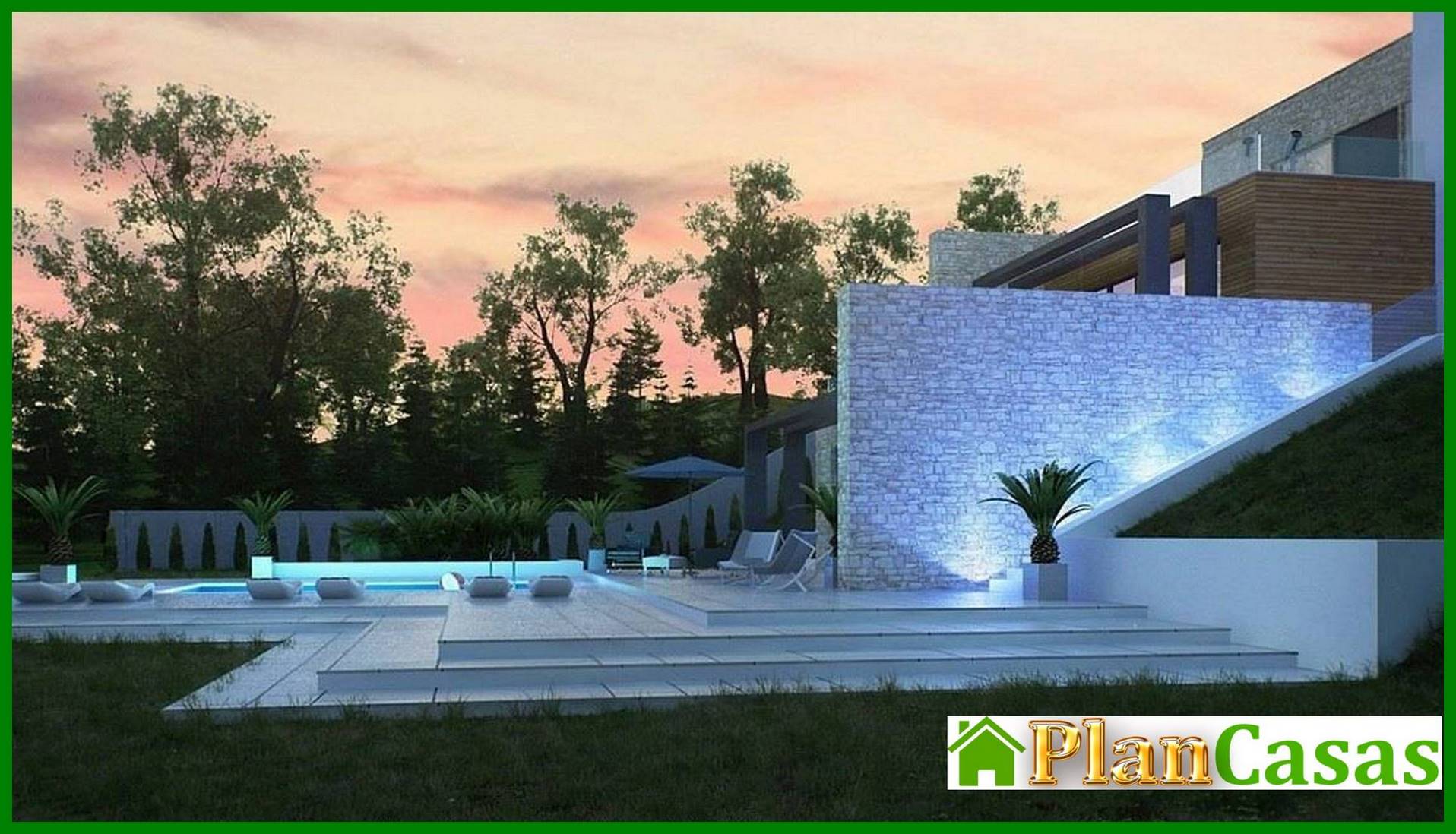 Galería de visualizaciones - Casa pequeña para un terreno en pendiente