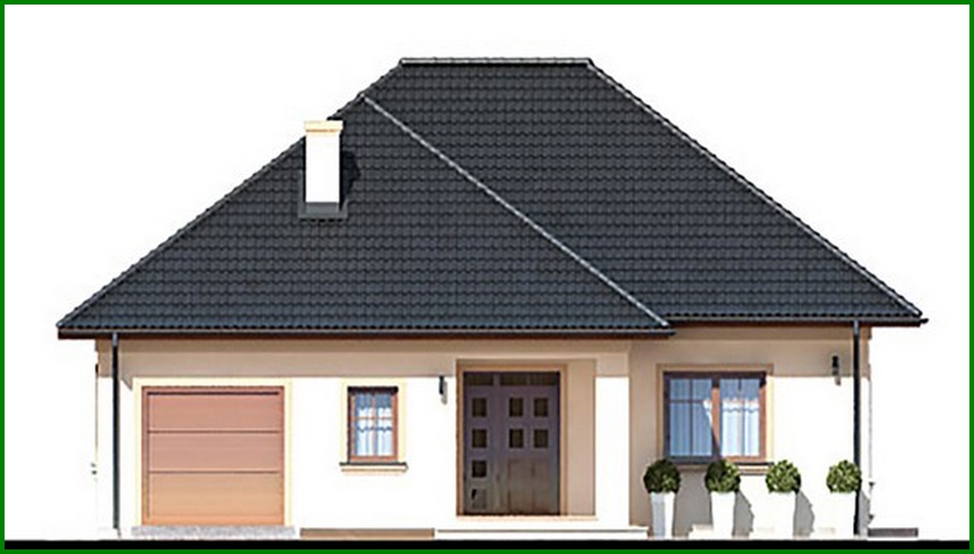 Galería de visualizaciones - Proyecto de un edificio residencial de una planta con una amplia zona de estar