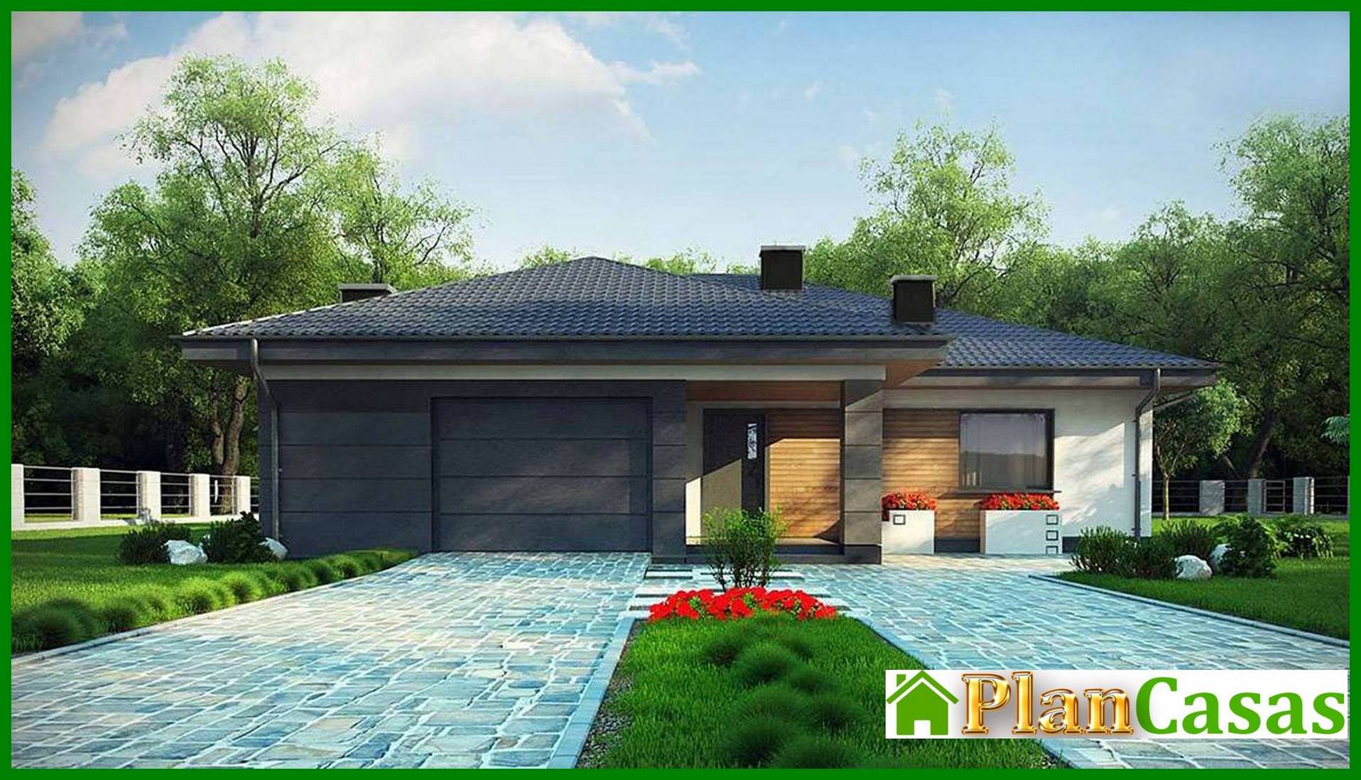 Galería de visualizaciones - Casa de una planta