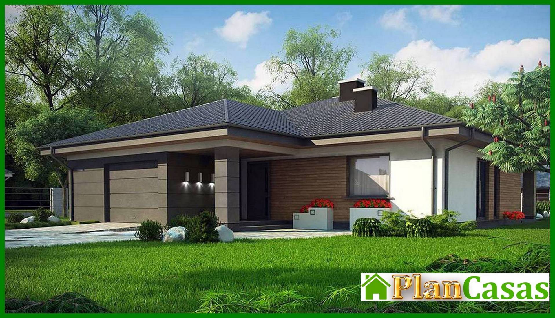 Galería de visualizaciones - Casa de una planta