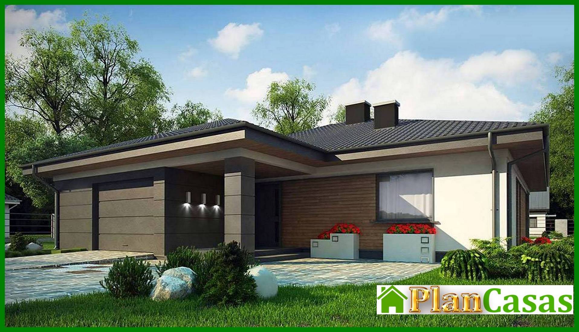 Galería de visualizaciones - Casa de una planta