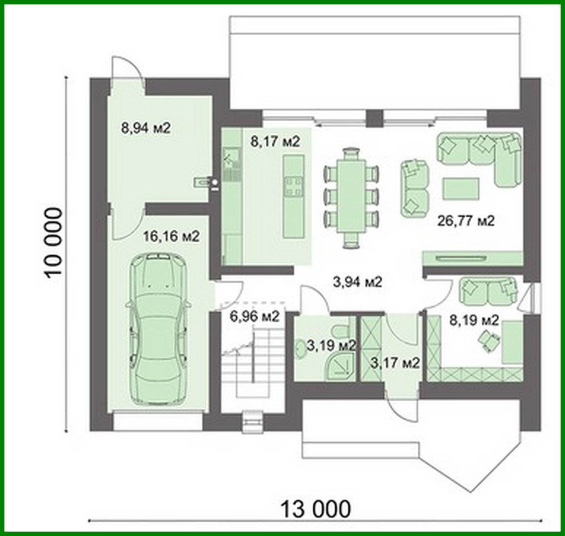 Visualization gallery - Attic apartment building with a delightful veranda