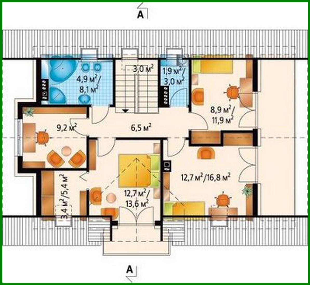 Visualization gallery - House project with a garage for two cars in the basement