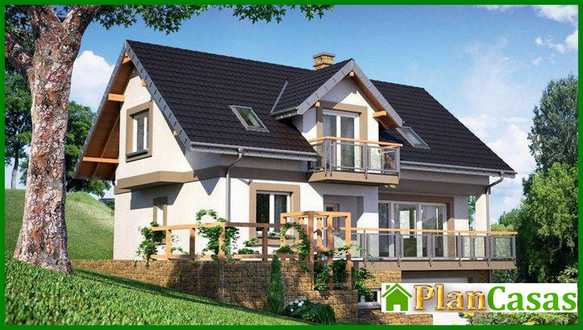 House project with a garage for two cars in the basement