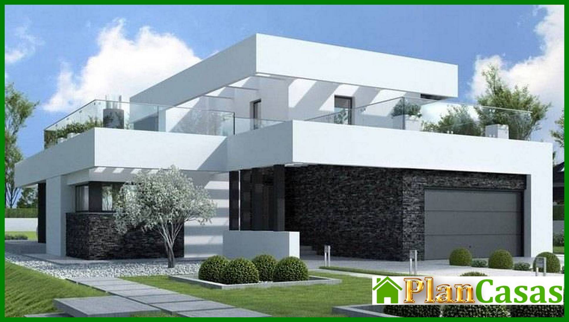 Beautiful project of a two-story house in the style of minimalism