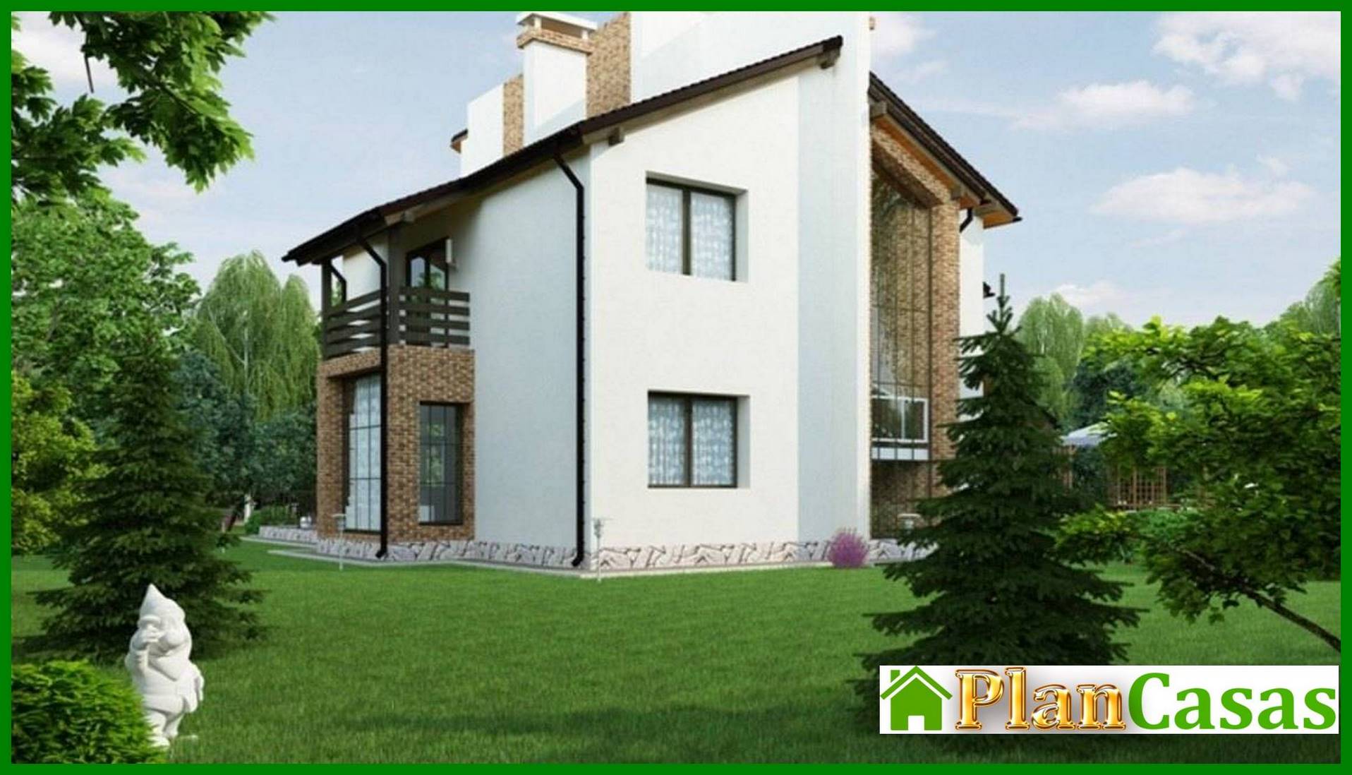 Galería de visualizaciones - Casa luminosa de dos plantas con un techo inusual