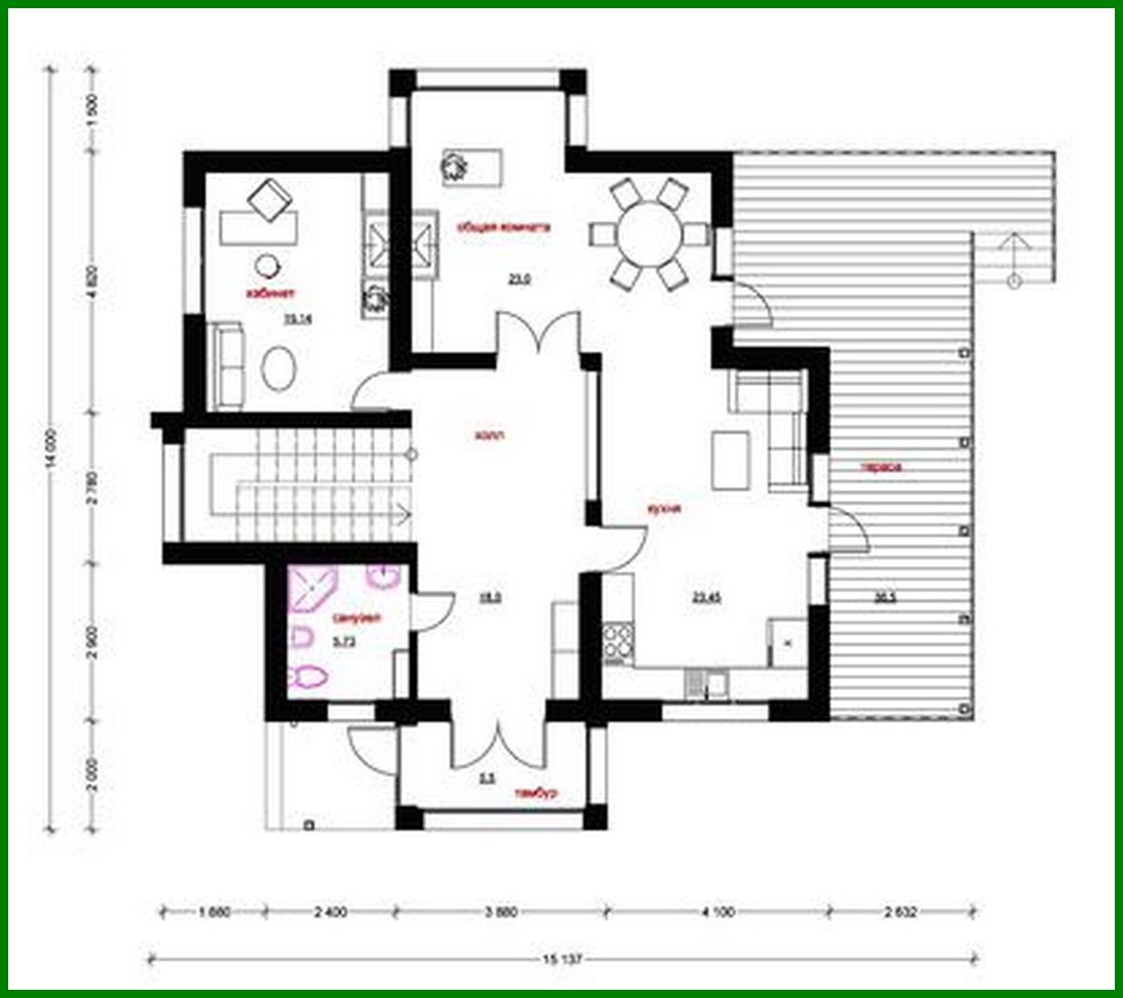 Galería de visualizaciones - Casa luminosa de dos plantas con un techo inusual